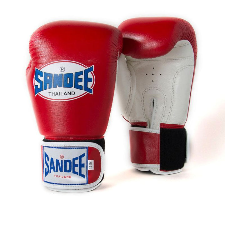 Authentic Velcro 2 Tone Boxing Gloves - Red & White