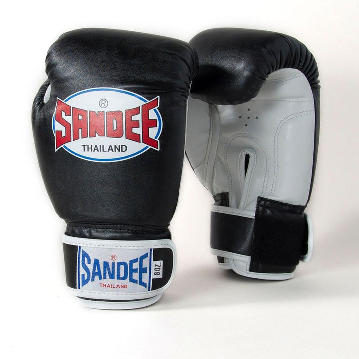 Kids Authentic Velcro 2 Tone Boxing Gloves - Black & White