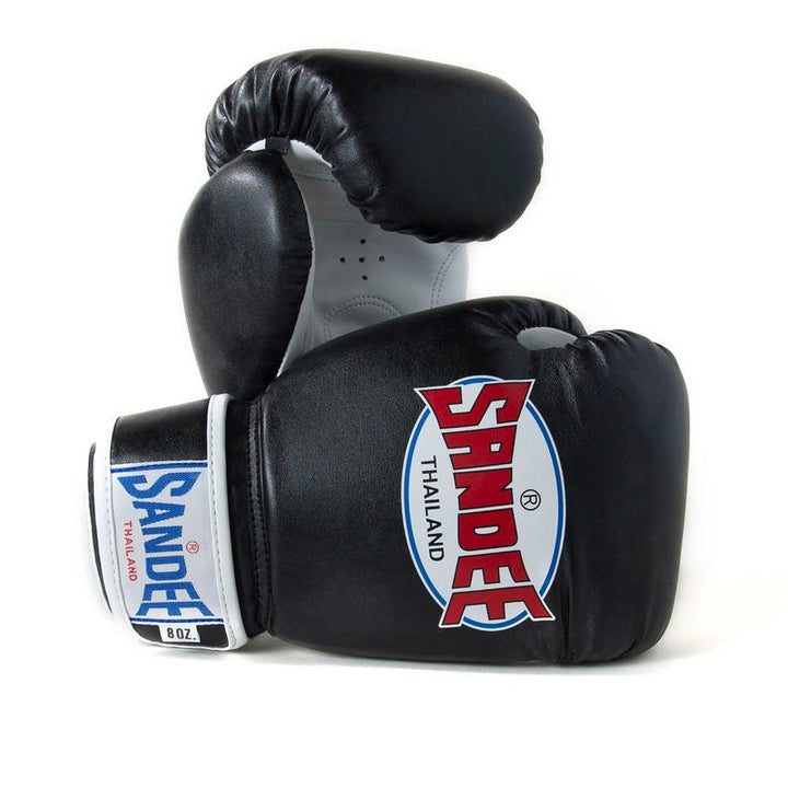 Kids Authentic Velcro 2 Tone Boxing Gloves - Black & White