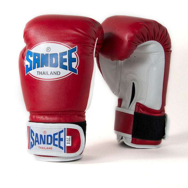 Kids Authentic Velcro 2 Tone Boxing Gloves - Red & White