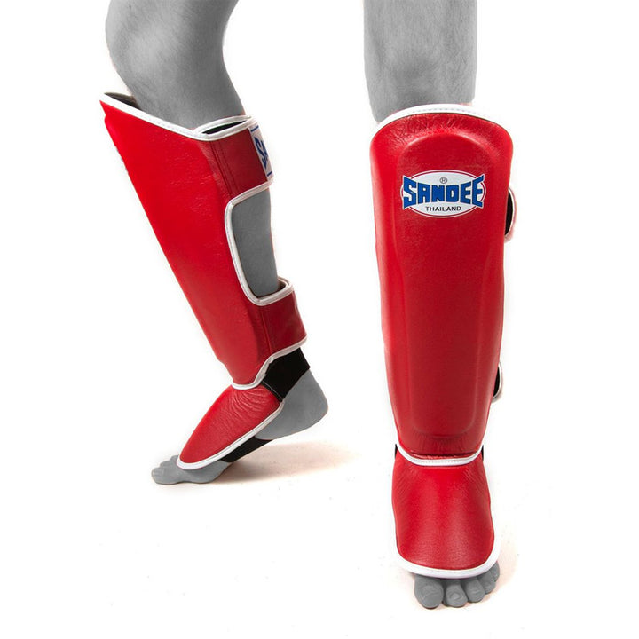 Authentic Boot Shinguards - Red & White