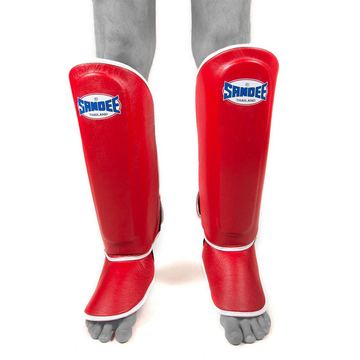 Authentic Boot Shinguards - Red & White