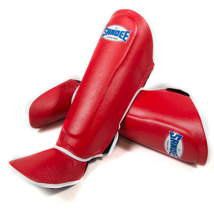 Authentic Boot Shinguards - Red & White