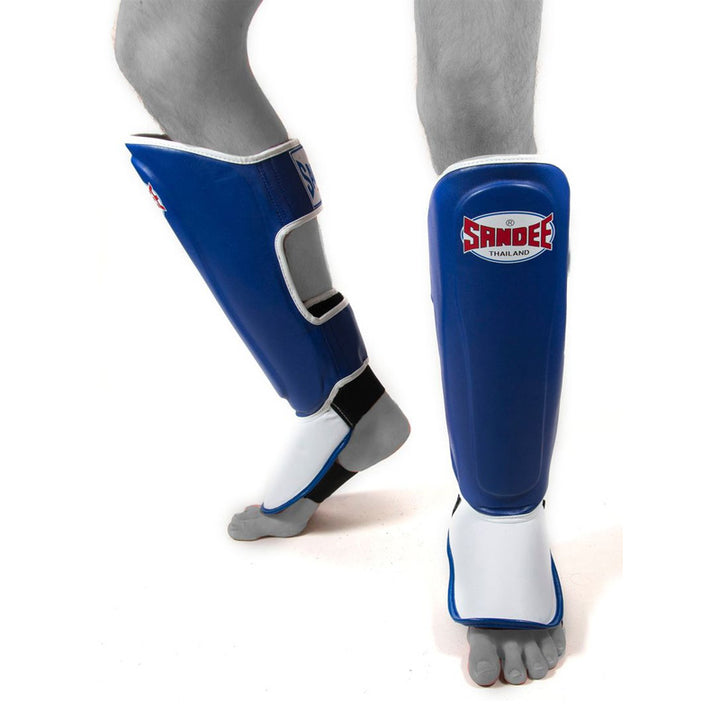 Kids Authentic Boot Shinguards - Blue & White