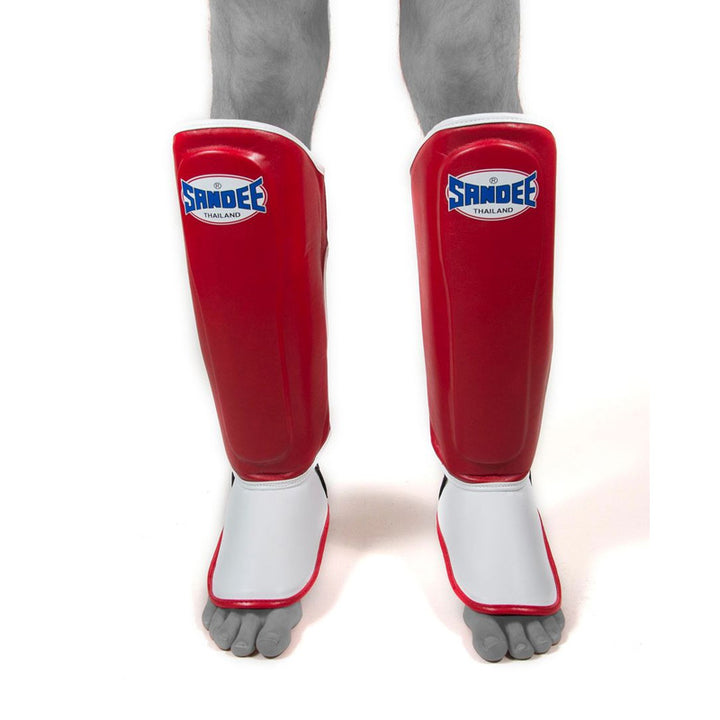 Kids Authentic Boot Shinguards - Red & White