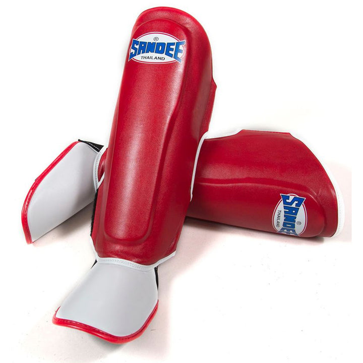 Kids Authentic Boot Shinguards - Red & White