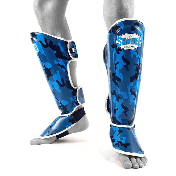 Camo Boot Shinguards - Blue & White