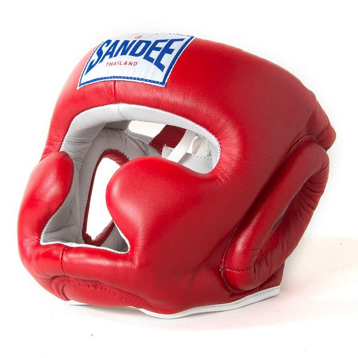 Closed Face Head Guard - Red & White