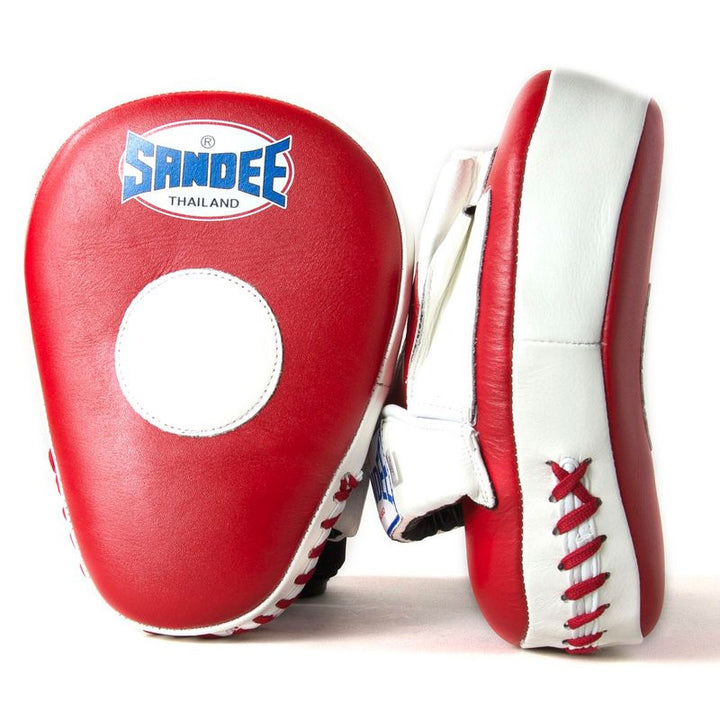 Curved Focus Mitts - Red & White