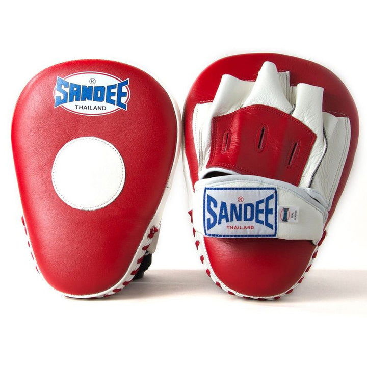 Curved Focus Mitts - Red & White