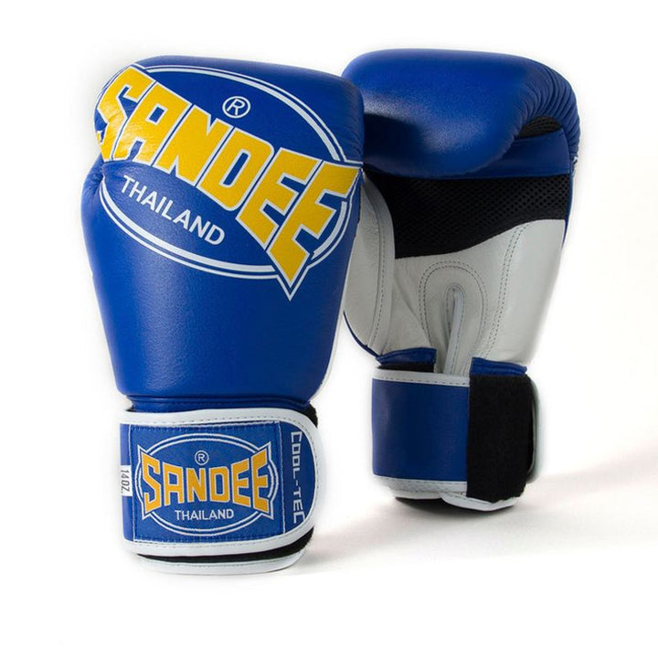 Cool-Tec Velcro 3 Tone Boxing Gloves - Blue, Yellow & White