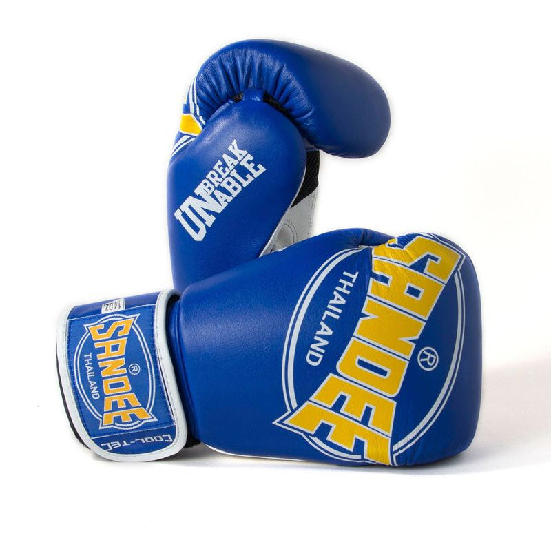 Cool-Tec Velcro 3 Tone Boxing Gloves - Blue, Yellow & White