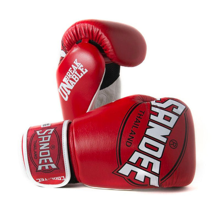 Cool-Tec Velcro 3 Tone Boxing Gloves - Red, White & Black