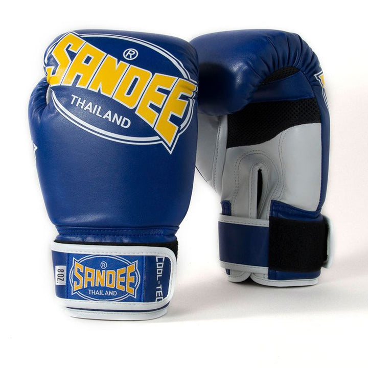 Kids Cool-Tec Velcro 3 Tone Boxing Gloves - Blue, Yellow & White