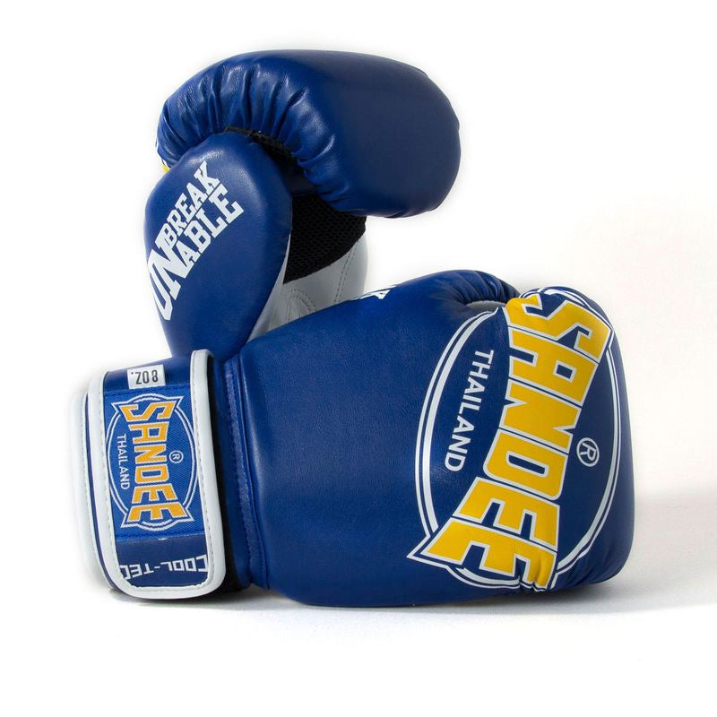 Kids Cool-Tec Velcro 3 Tone Boxing Gloves - Blue, Yellow & White