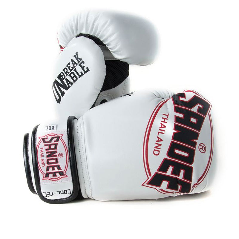 Kids Cool-Tec Velcro 3 Tone Boxing Gloves - White, Red & Black