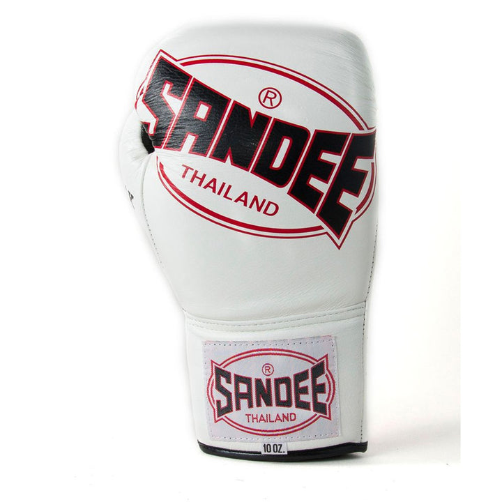 Cool-Tec Lace Up 3 Tone Boxing Gloves - White, Black & Red