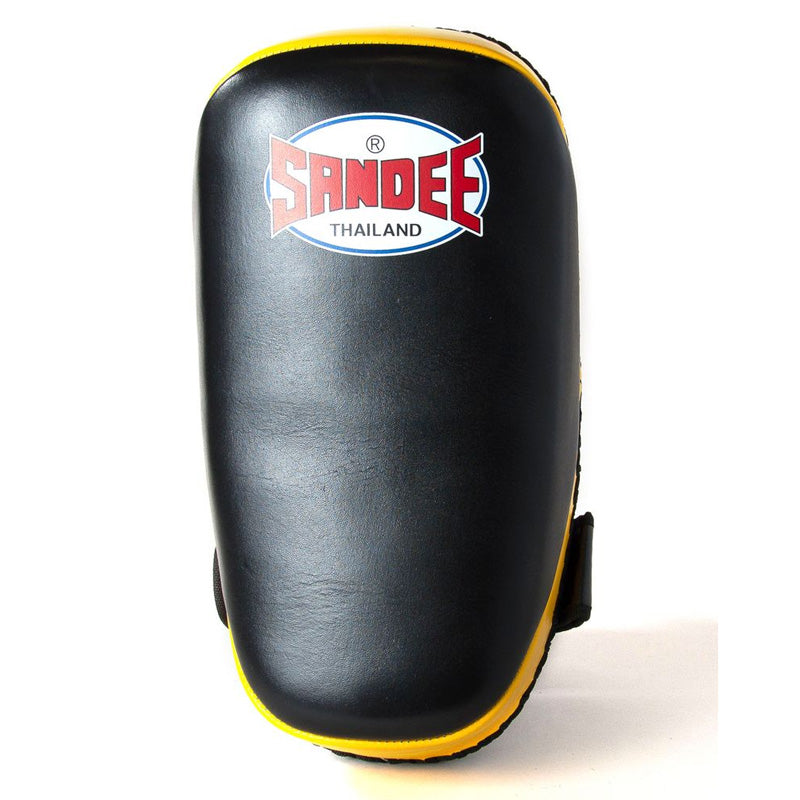 Curved Thai Kick Pads - Black & Yellow