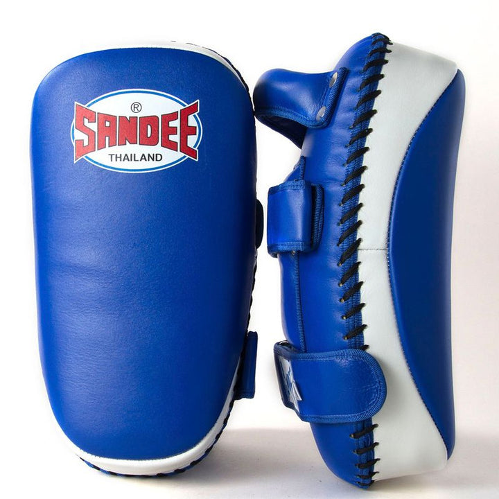 Curved Thai Kick Pads - Blue & White