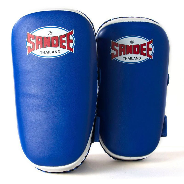 Curved Thai Kick Pads - Blue & White