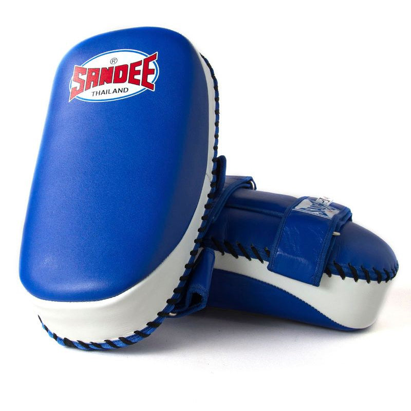 Curved Thai Kick Pads - Blue & White