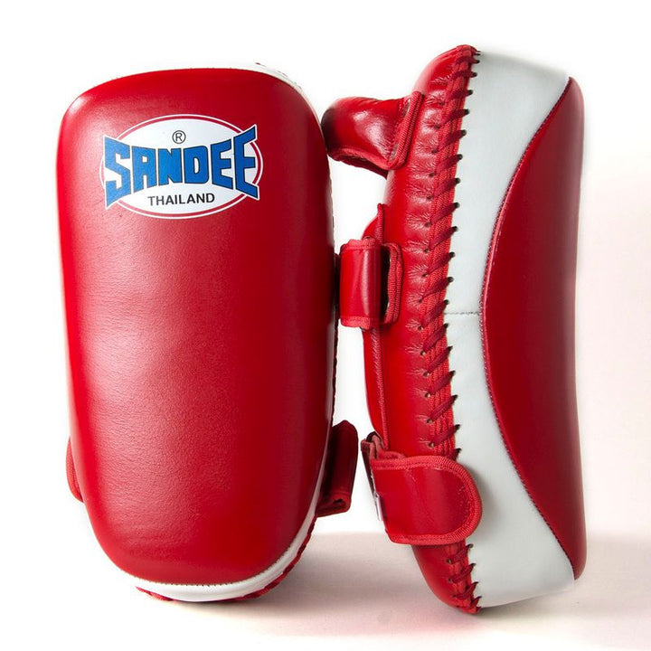 Curved Thai Kick Pads - Red & White