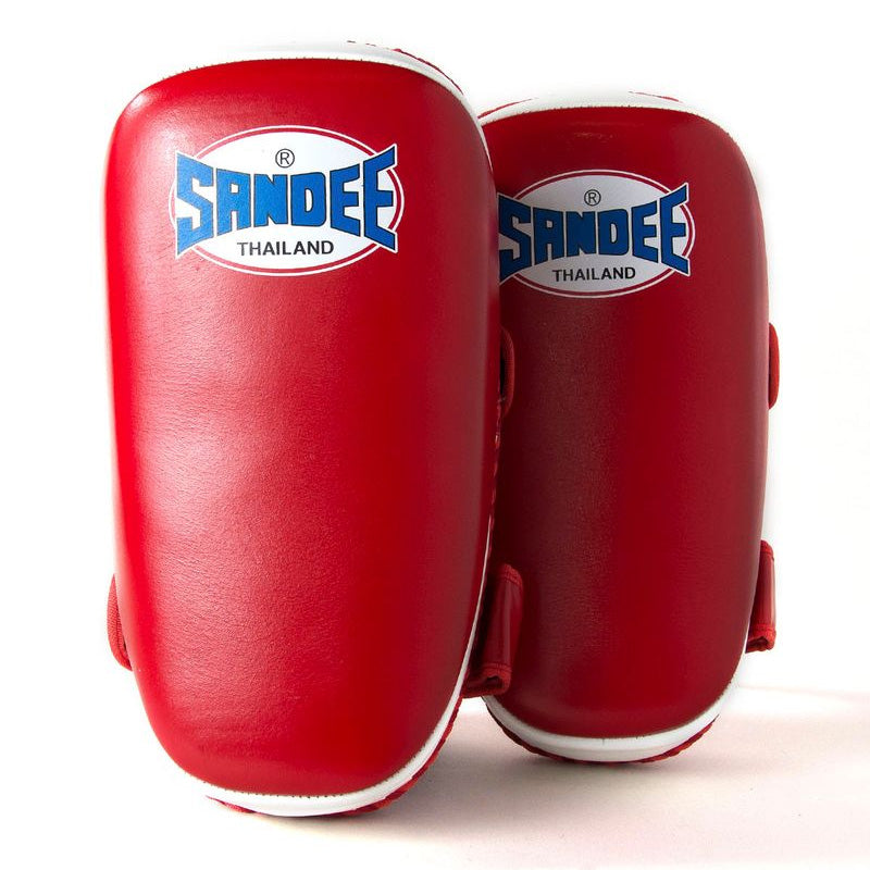 Curved Thai Kick Pads - Red & White