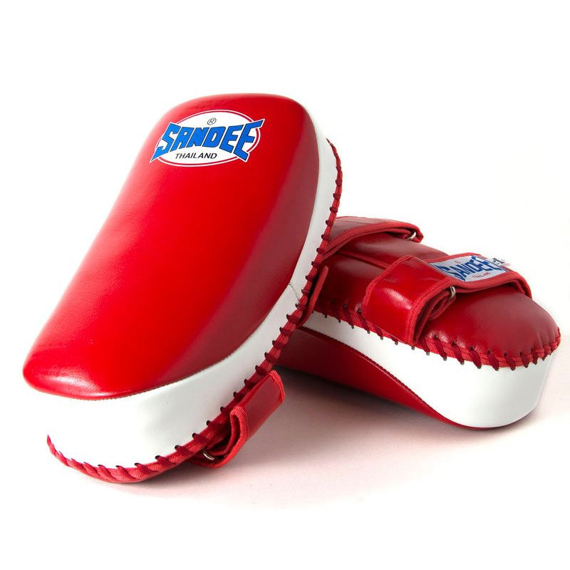 Curved Thai Kick Pads - Red & White