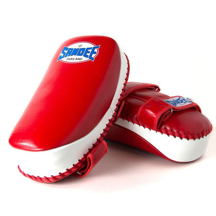 Curved Thai Kick Pads - Red & White