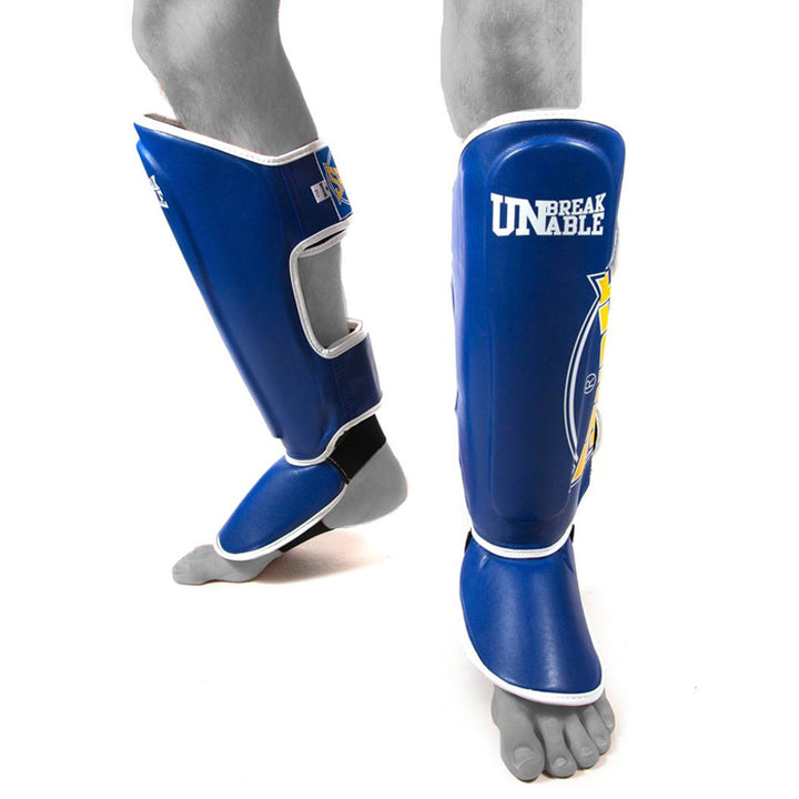 Cool-Tec Boot Shinguards - Blue, Yellow & White