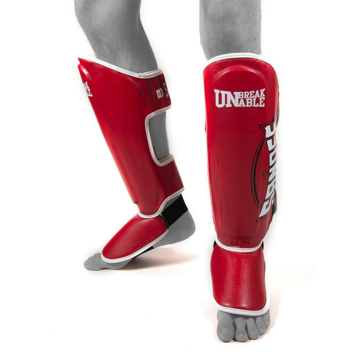 Cool-Tec Boot Shinguards - Red, White & Black