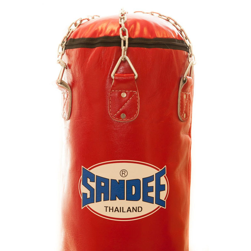 Full Leather Punch Bag - Red