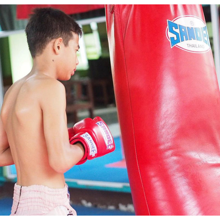 Full Leather Punch Bag - Red