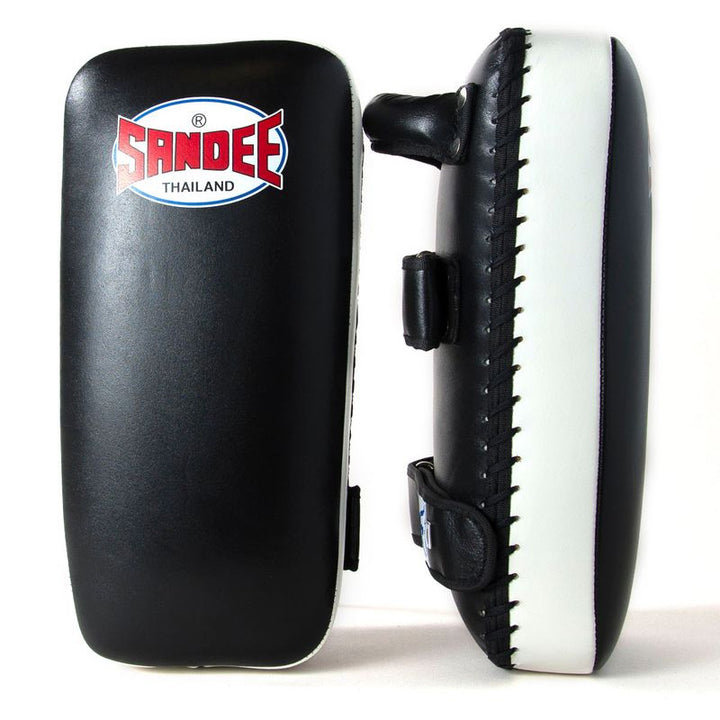 Extra Thick Flat Thai Kick Pads - Black & White