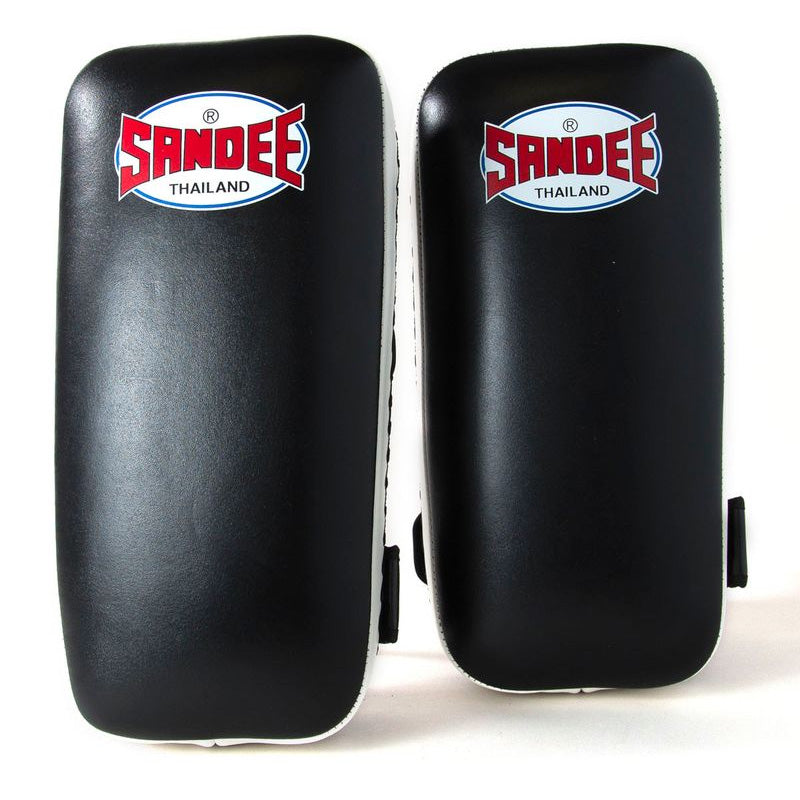 Extra Thick Flat Thai Kick Pads - Black & White