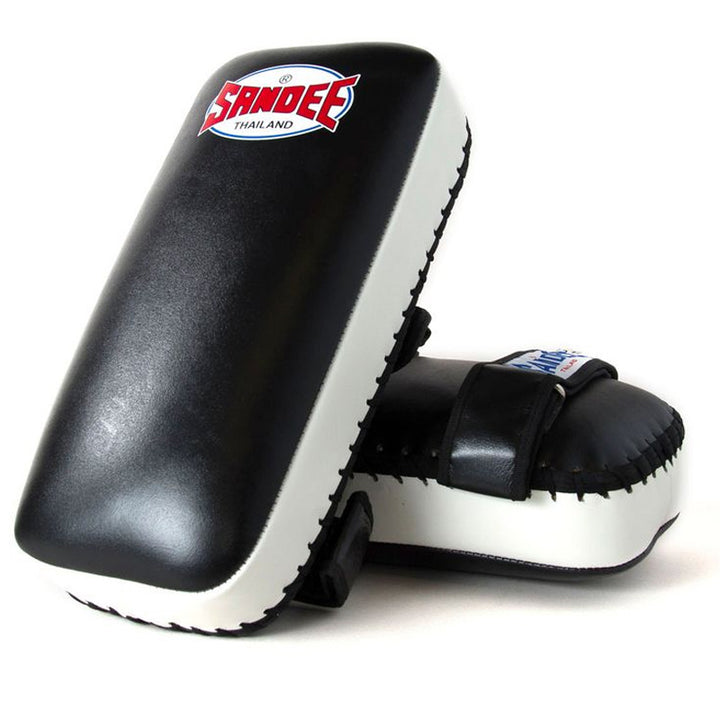 Extra Thick Flat Thai Kick Pads - Black & White