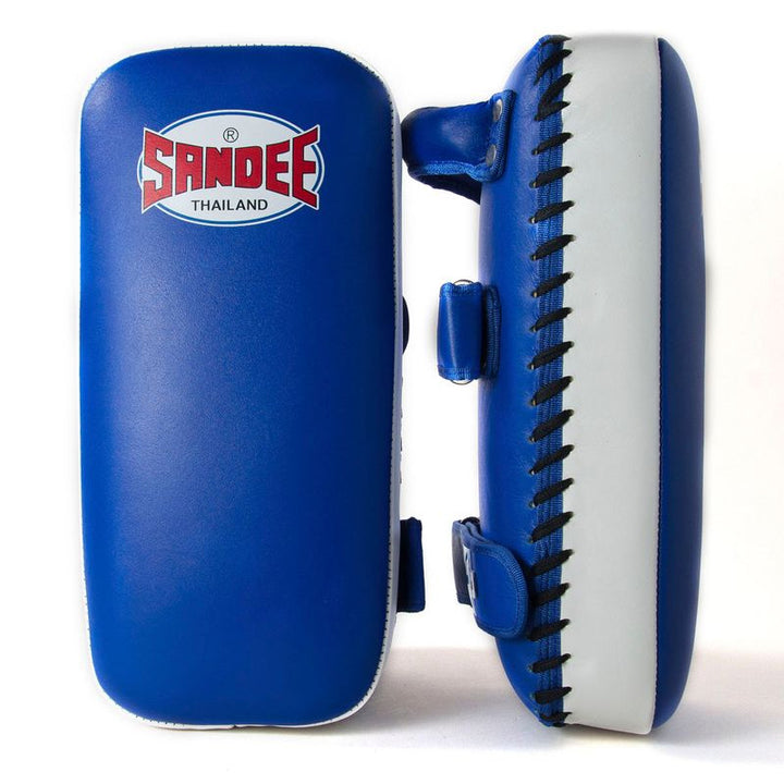 Extra Thick Flat Thai Kick Pads - Blue & White