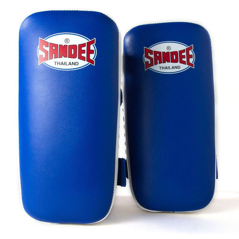 Extra Thick Flat Thai Kick Pads - Blue & White