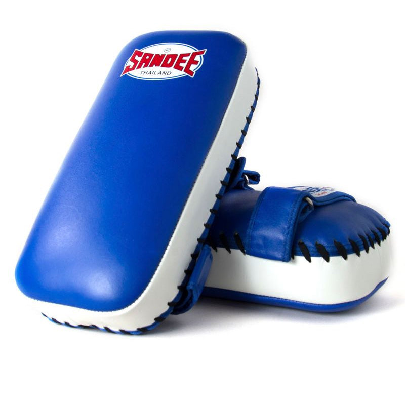 Extra Thick Flat Thai Kick Pads - Blue & White