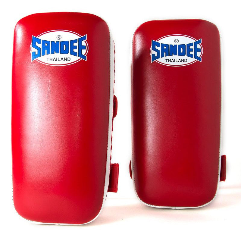 Extra Thick Flat Thai Kick Pads - Red & White