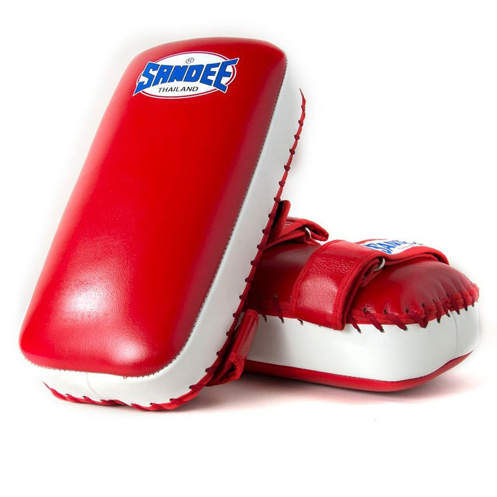 Extra Thick Flat Thai Kick Pads - Red & White