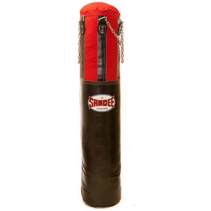 Half Leather Punch Bag - Black & Red