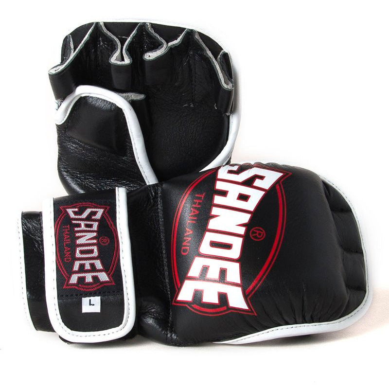 MMA Sparring Gloves - Black & White