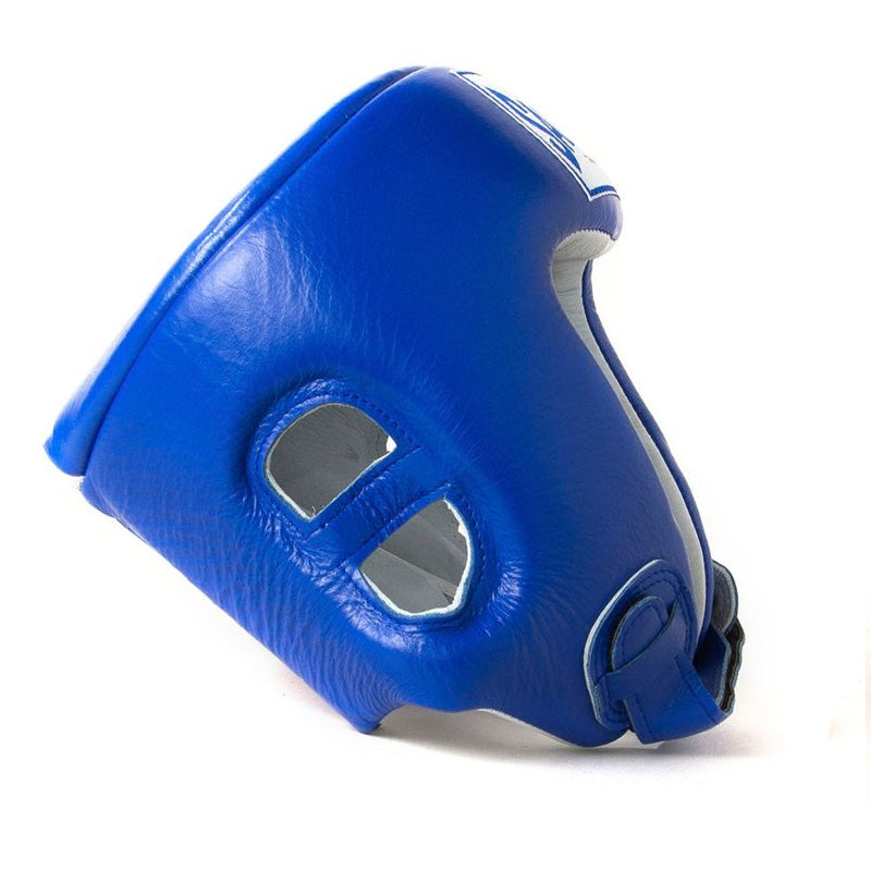 Kids Open Face Head Guard - Blue & White