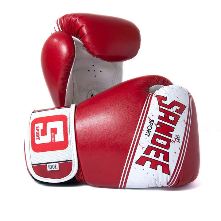 Sport Velcro 2 Tone Boxing Gloves - Red & White