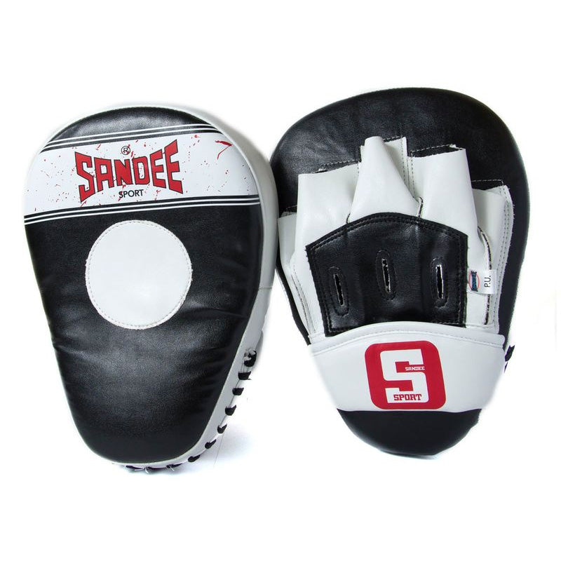 Sport Curved Focus Mitts Black White sandeeboxing