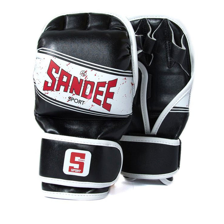 Sport MMA Sparring Gloves - Black & White