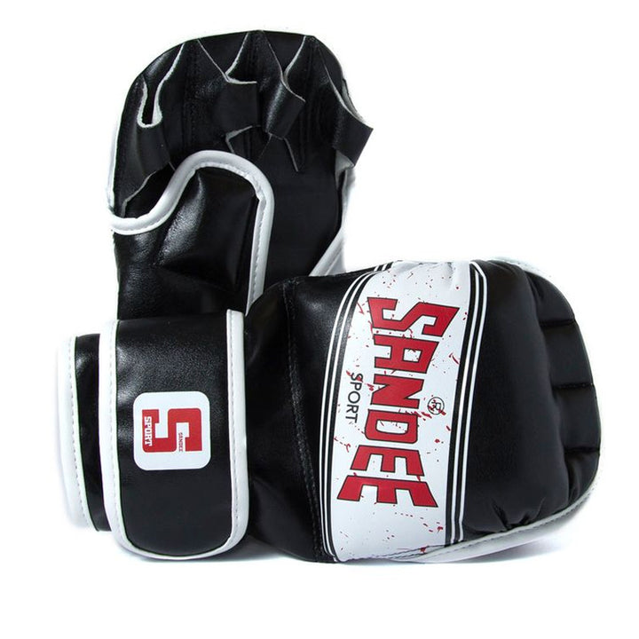 Sport MMA Sparring Gloves - Black & White