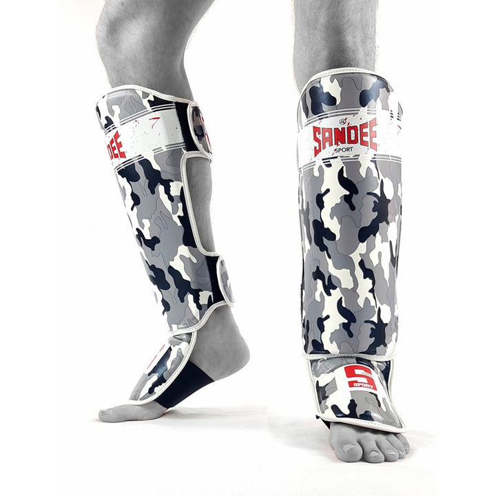 Sport Slim Camo Shinguards - Grey & White