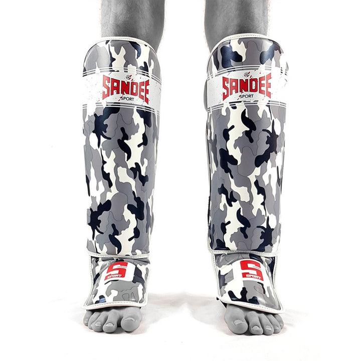 Sport Slim Camo Shinguards - Grey & White